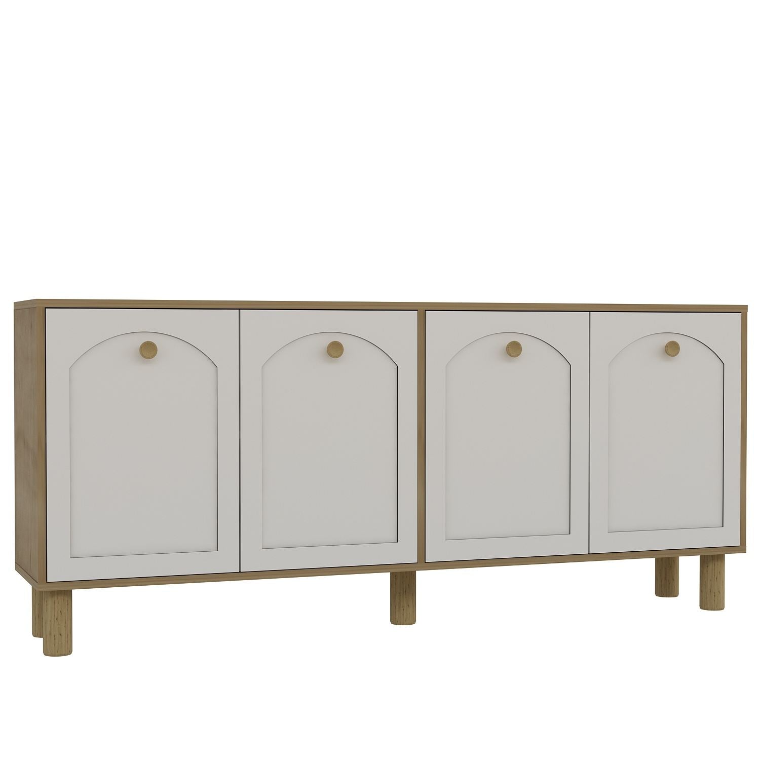 Aparador – 180cm x 78,6cm x 35cm – Carvalho Safira e Branco – Aglomerado