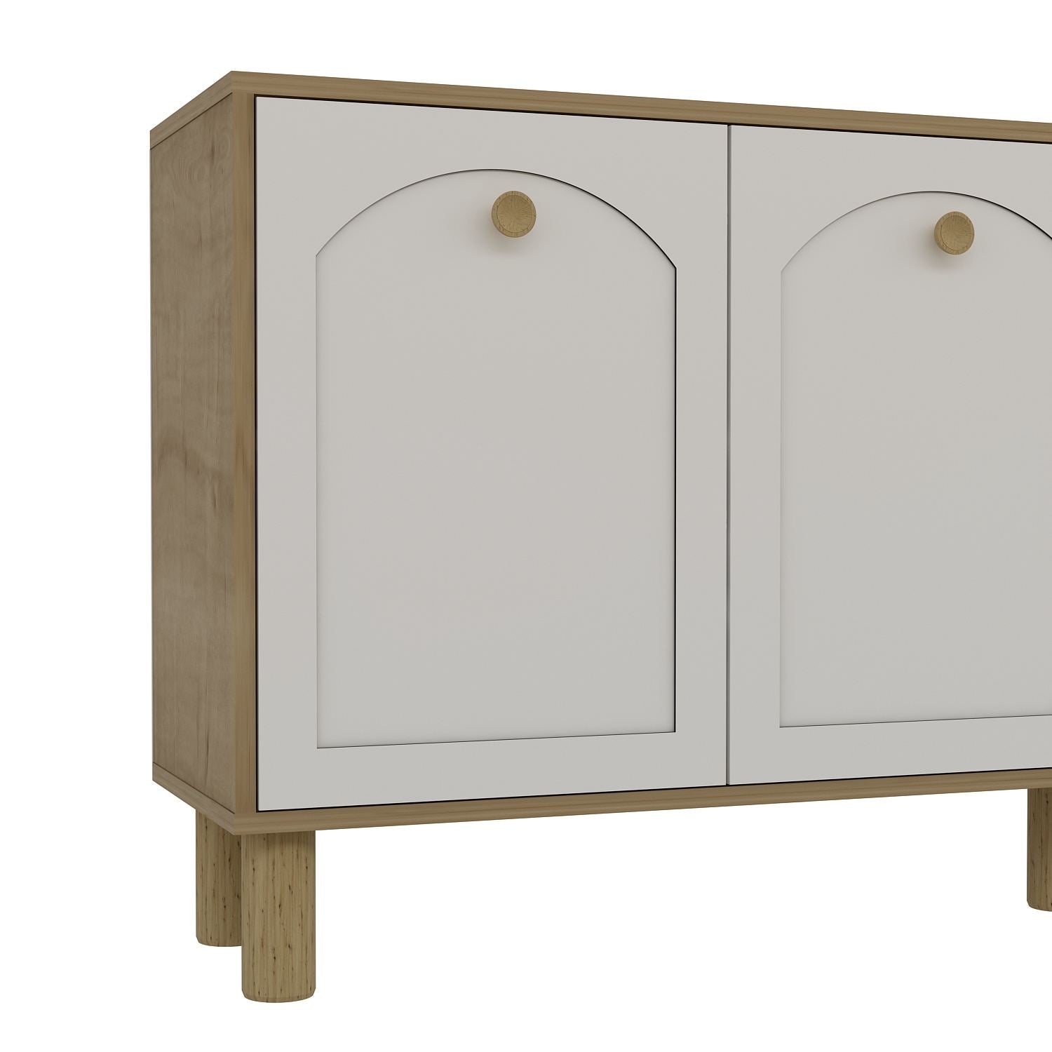 Aparador – 180cm x 78,6cm x 35cm – Carvalho Safira e Branco – Aglomerado