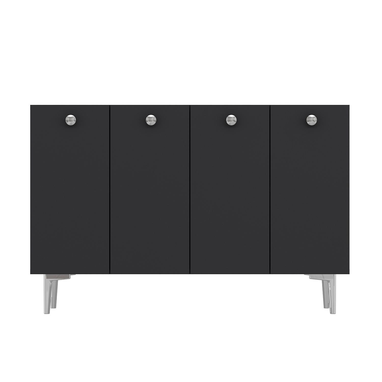 Aparador – 120cm x 80cm x 29,6cm – Antracite e Prata – MDF