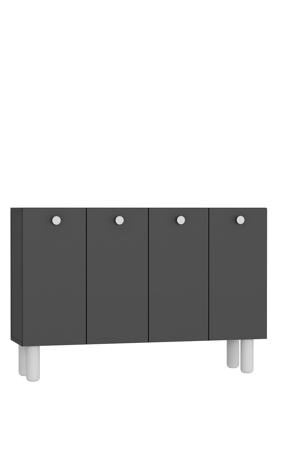Aparador – 120 cm x 80 cm x 29,6 cm – Antracite e Branco – Aglomerado revestido de melamina