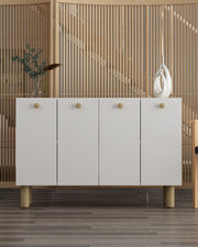 Aparador – 120cm x 80cm x 29.6cm – Branco e Carvalho Safira – MDF