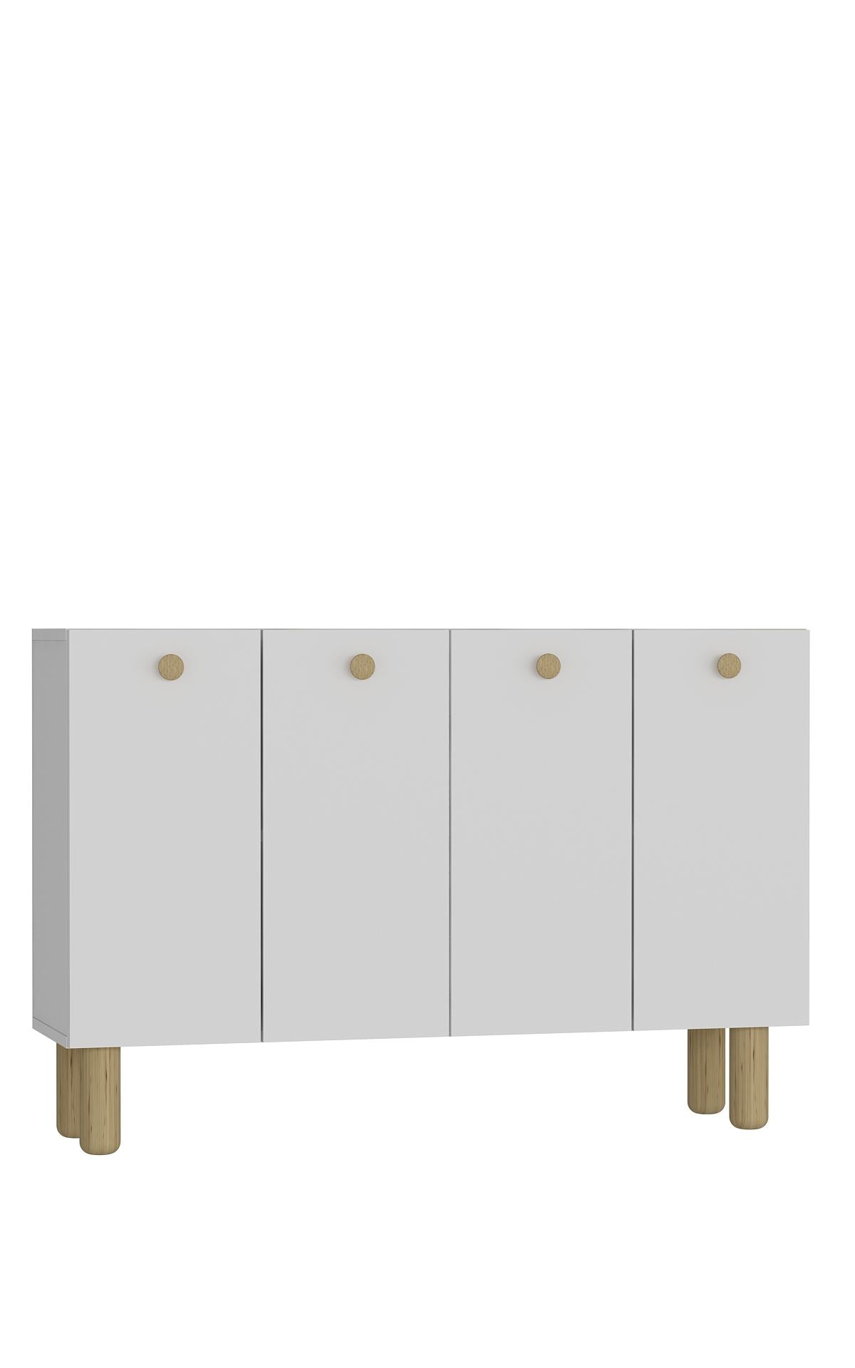 Aparador – 120cm x 80cm x 29.6cm – Branco e Carvalho Safira – MDF