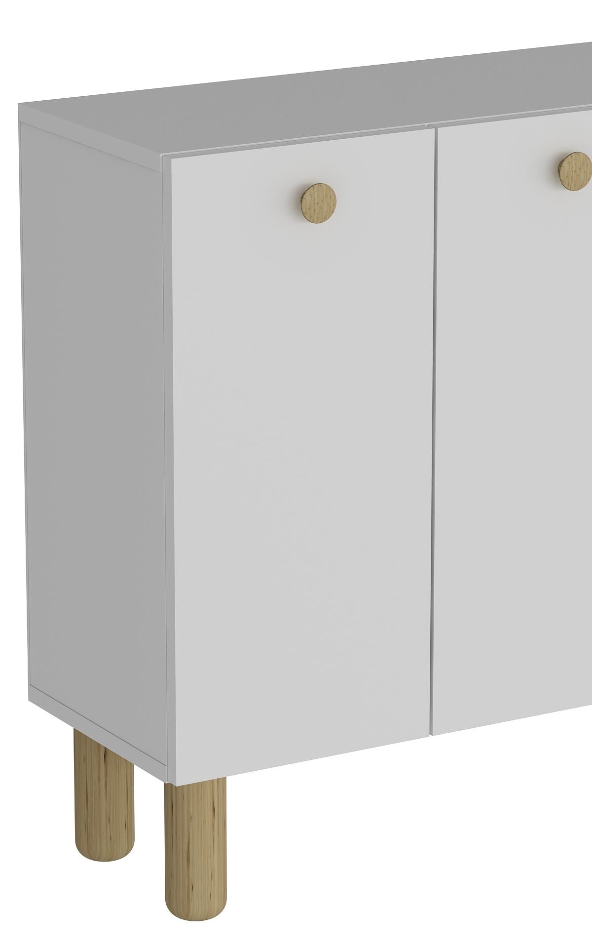 Aparador – 120cm x 80cm x 29.6cm – Branco e Carvalho Safira – MDF