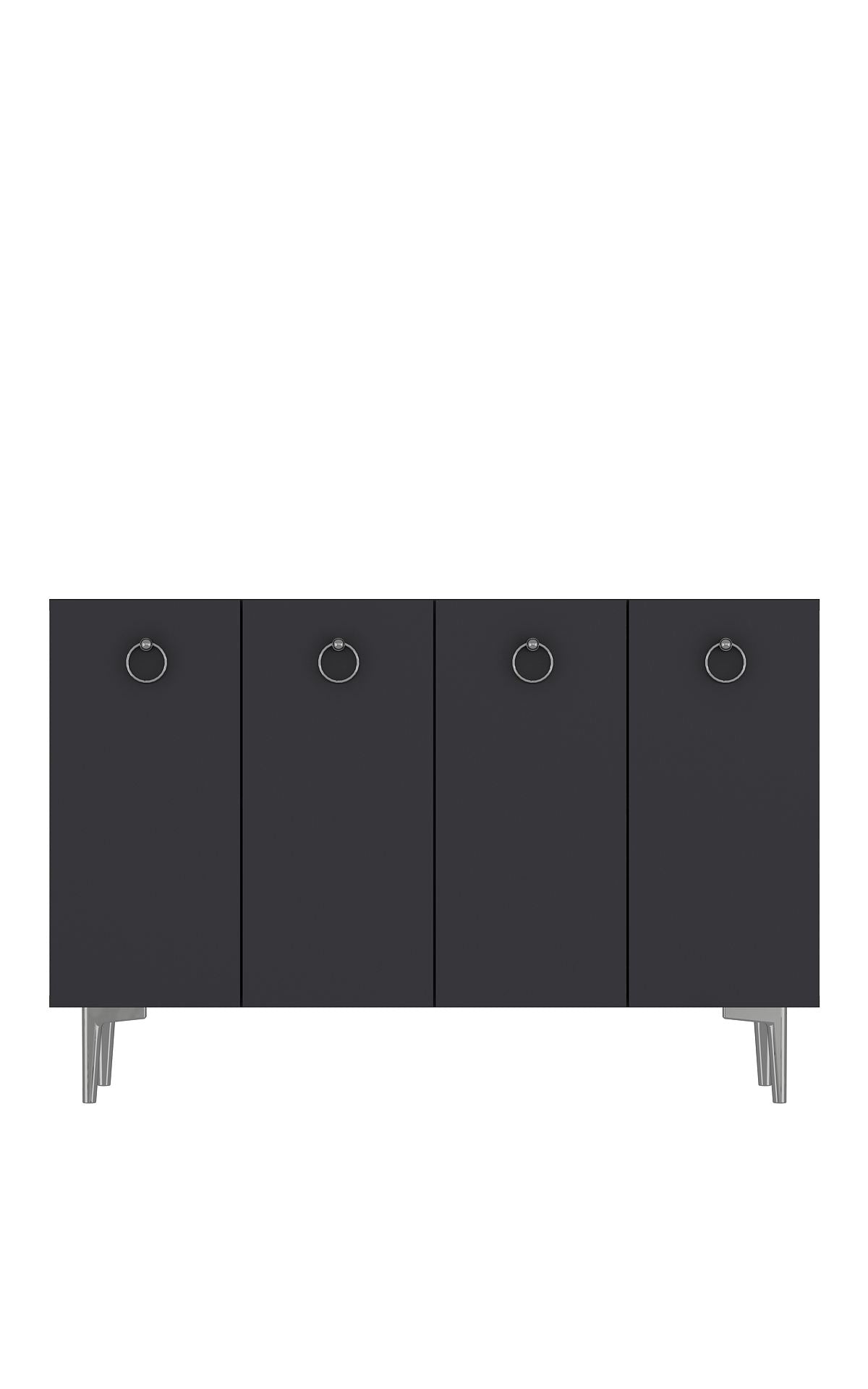 Aparador – 120cm x 80cm x 29,6cm – Antracite e Prata – MDF