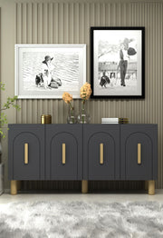 Aparador – 150cm x 75cm x 35cm – Antracite e Carvalho Safira – aglomerado