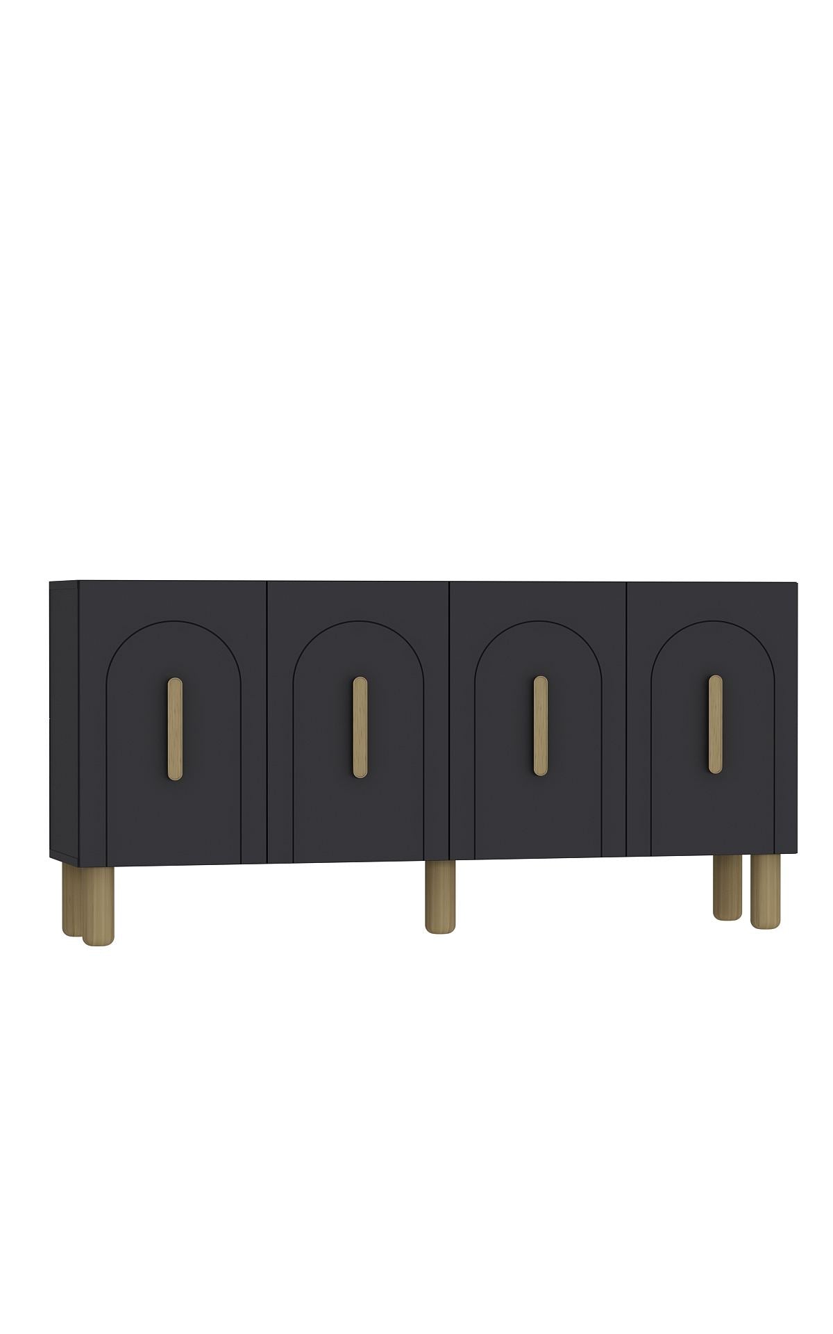 Aparador – 150cm x 75cm x 35cm – Antracite e Carvalho Safira – aglomerado
