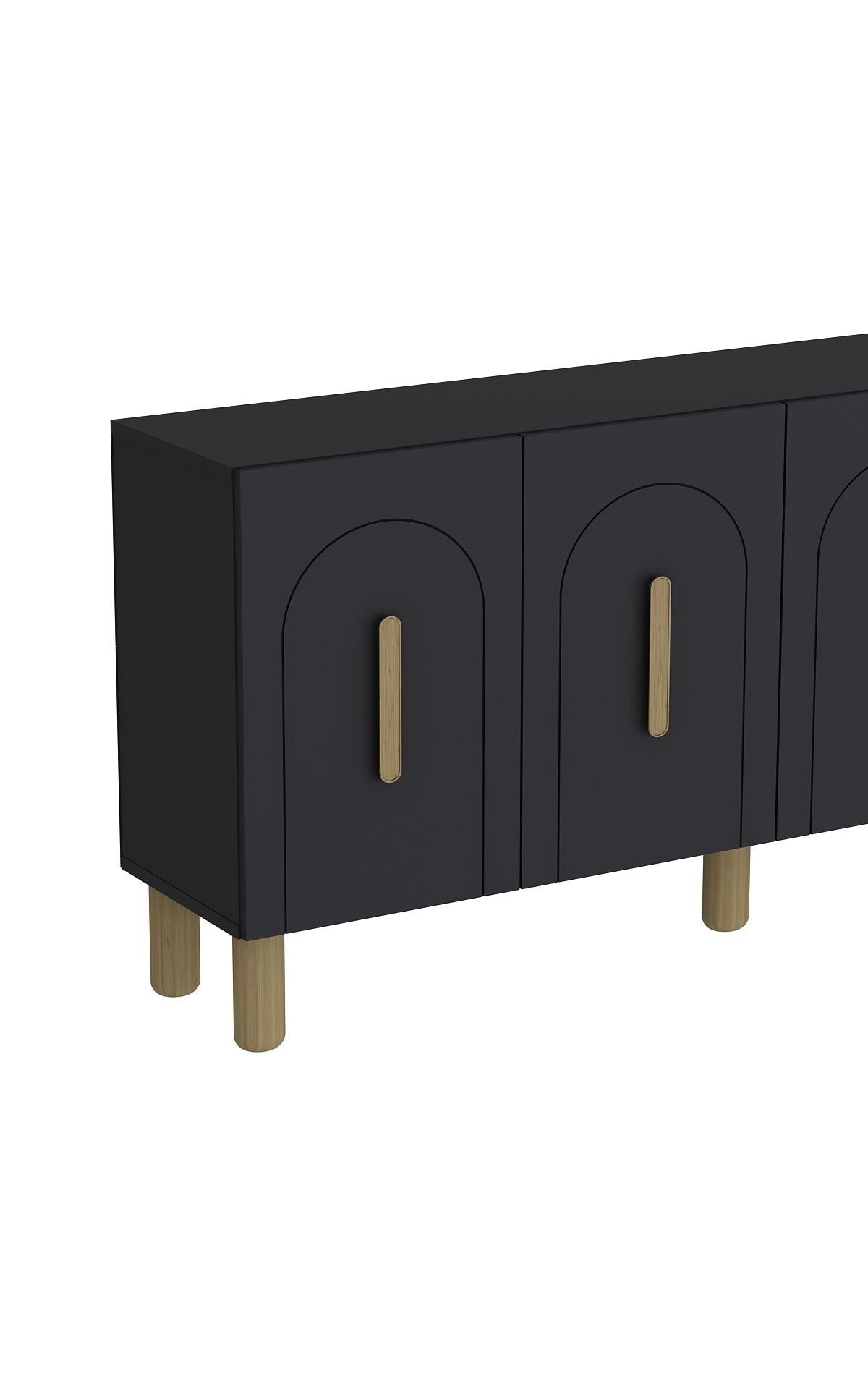 Aparador – 150cm x 75cm x 35cm – Antracite e Carvalho Safira – aglomerado