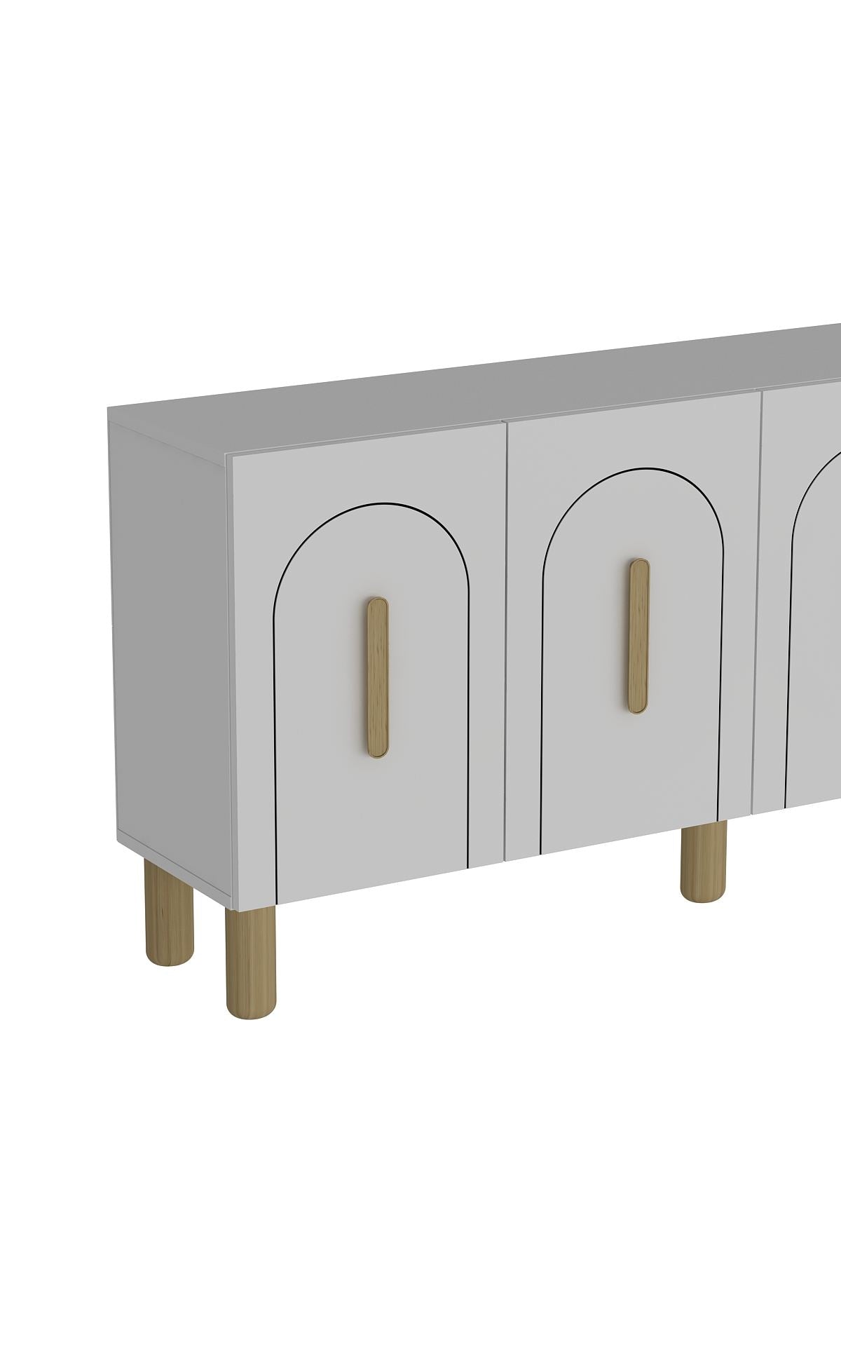 Aparador – 150 cm x 75 cm x 35 cm – Branco e Carvalho Safira – Aglomerado