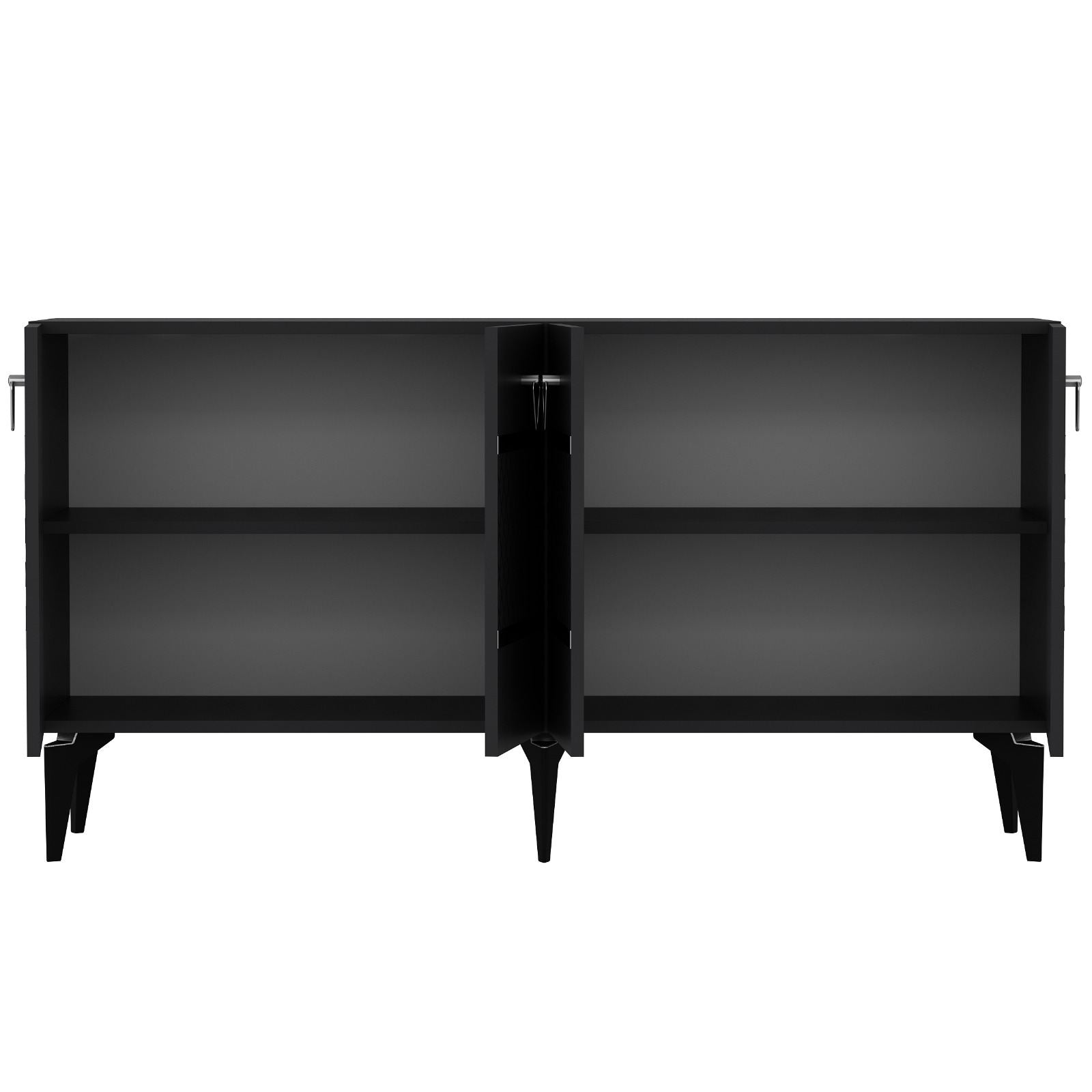 Aparador – 150cm x 79cm x 40cm – Antracite e Prata – Aglomerado