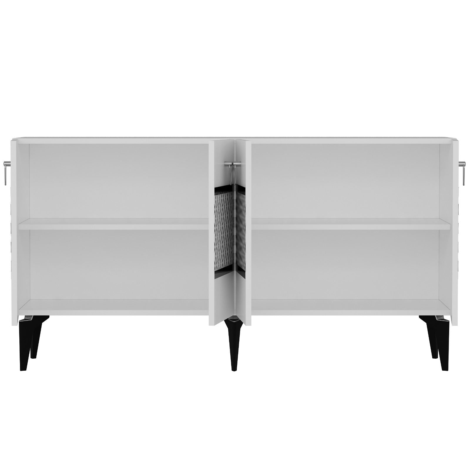 Aparador – 150 cm – Branco e Prata – Aglomerado
