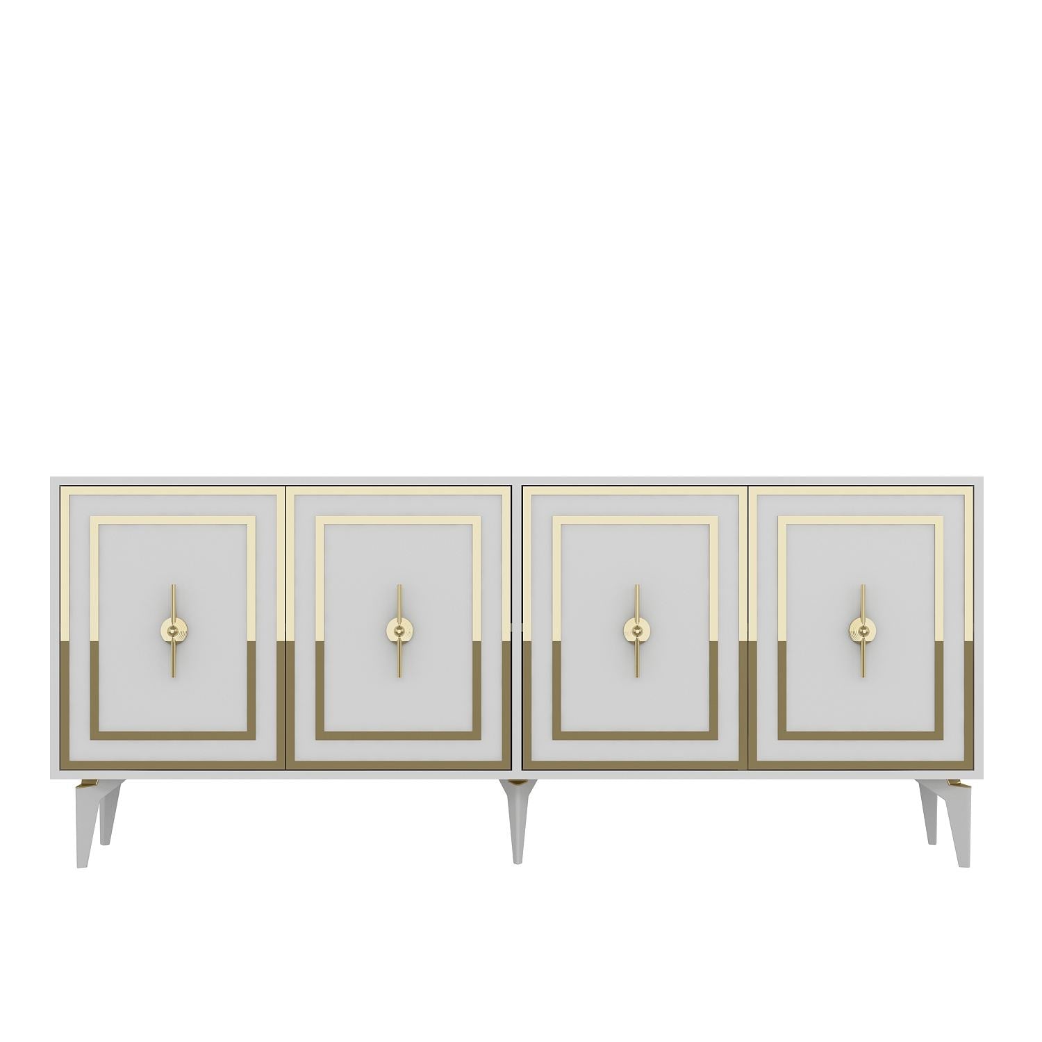 Aparador – 180cm x 78.6cm x 35cm – Branco e Dourado – Aglomerado