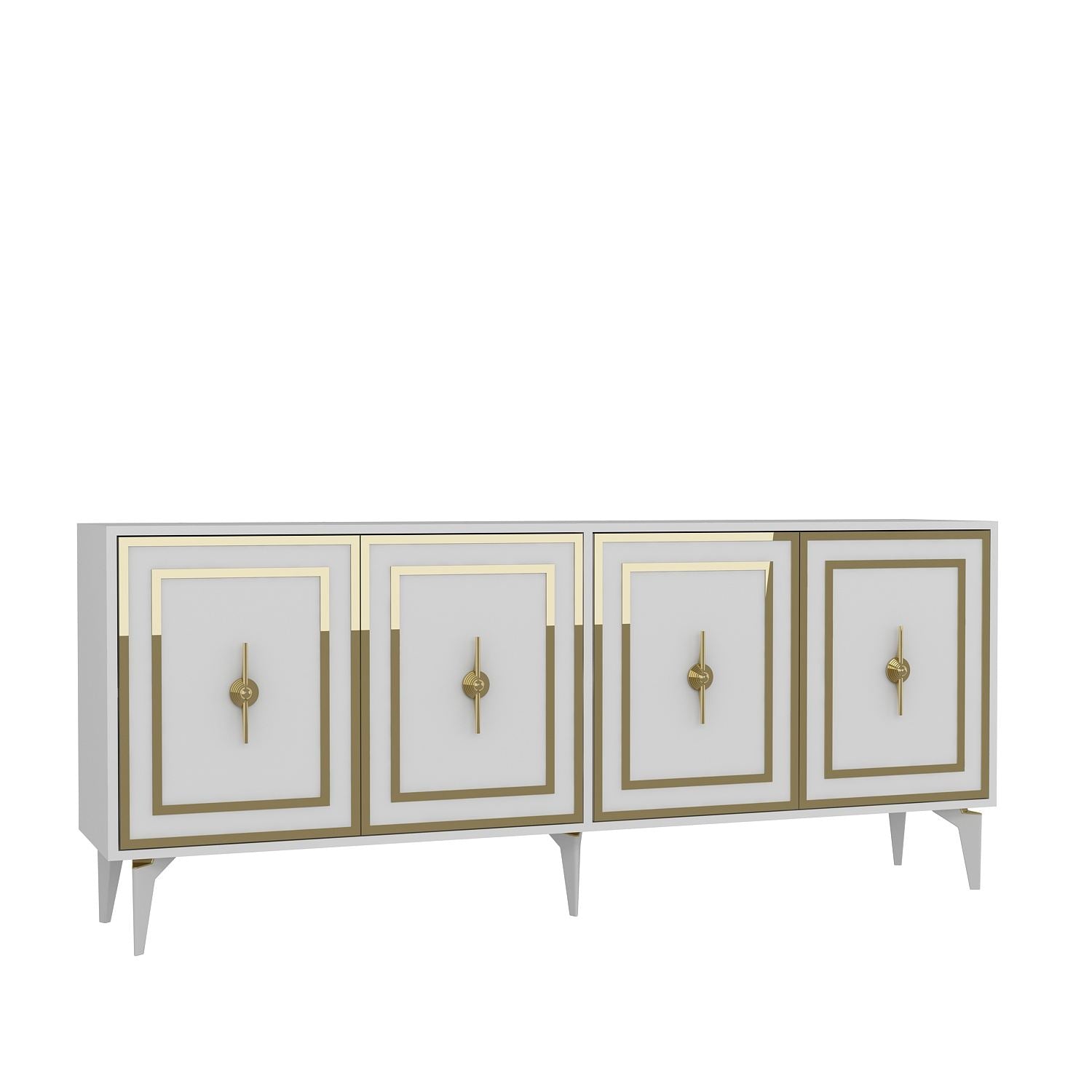 Aparador – 180cm x 78.6cm x 35cm – Branco e Dourado – Aglomerado