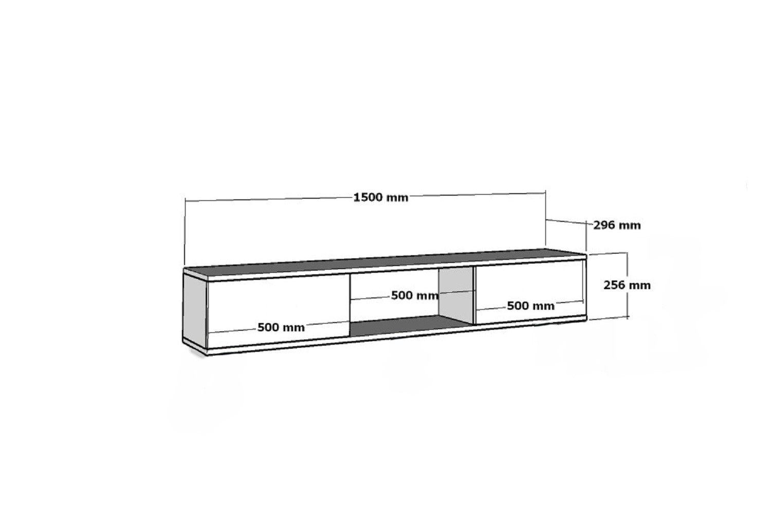 Móvel de TV – 150cm x 25.6cm x 29.6cm – Antracite e Ouro – MDF