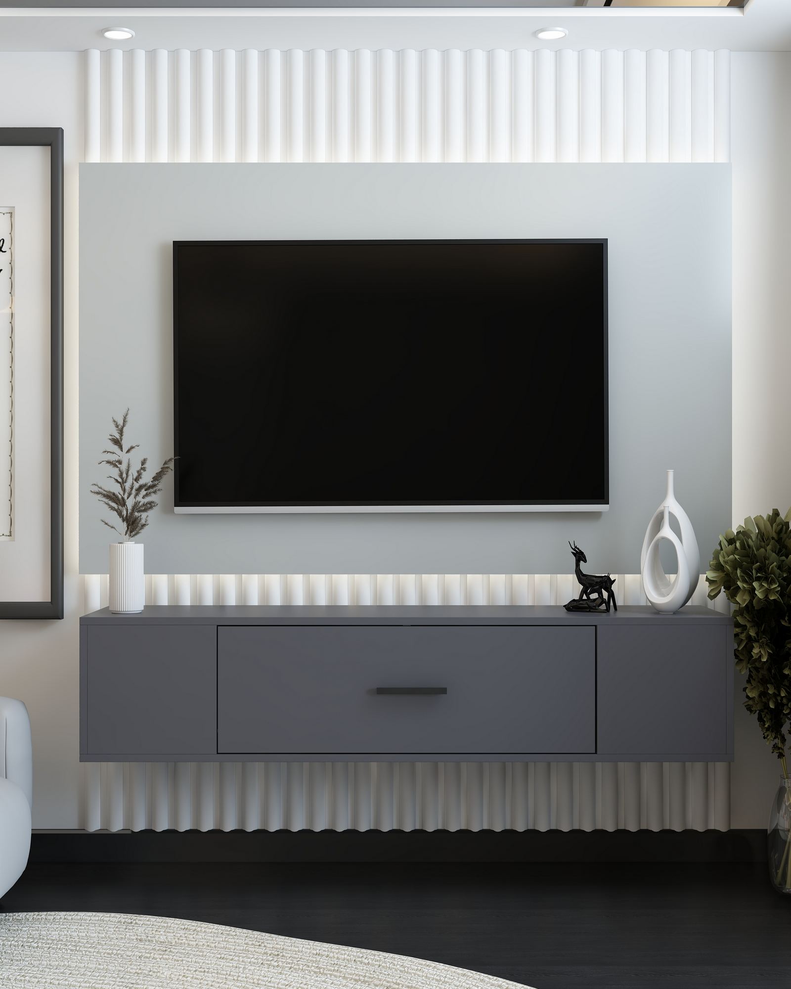 Móvel de TV – 150 cm x 33,2 cm x 29,6 cm – Antracite – MDF