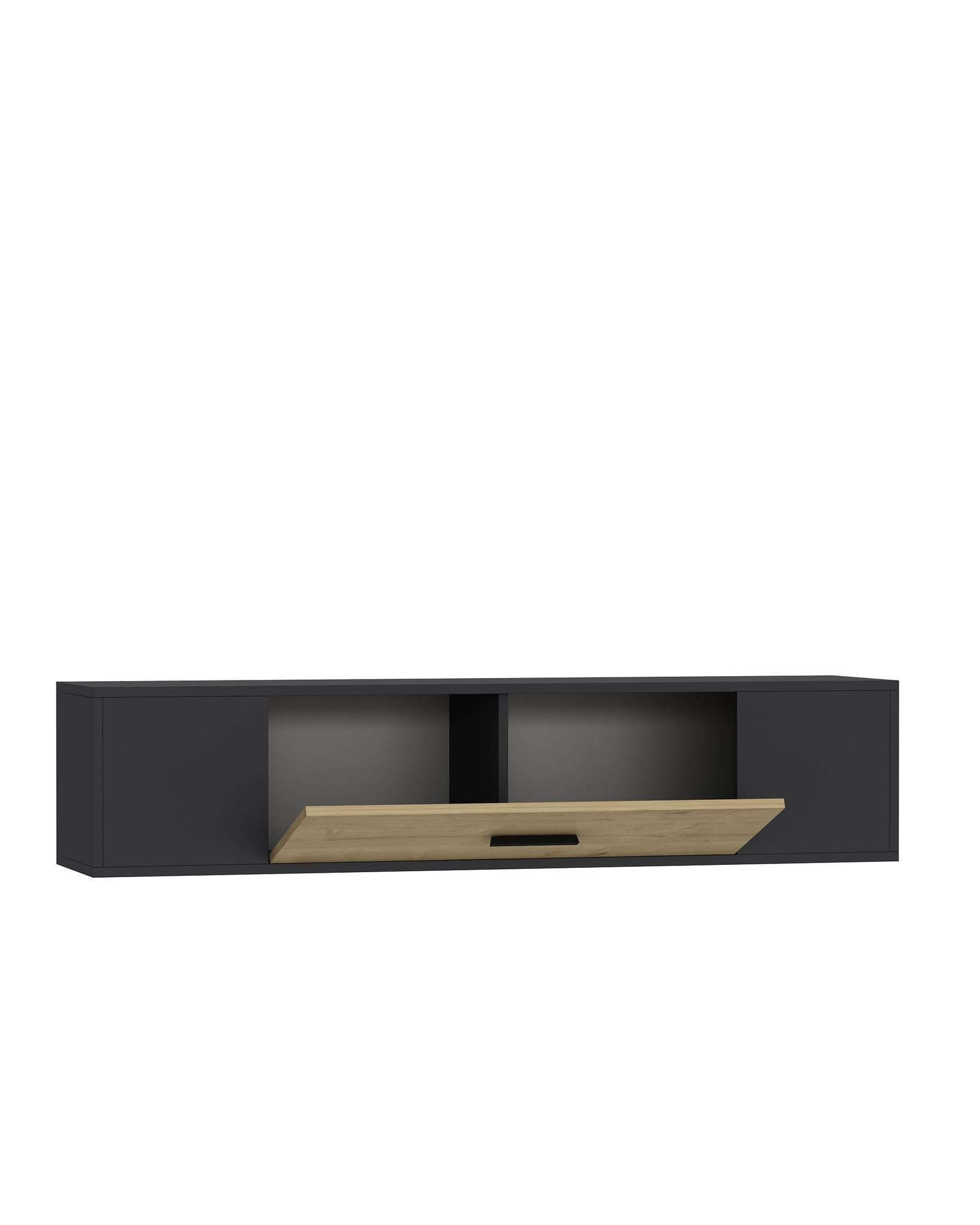 Móvel de TV – 150cm x 33.2cm x 29.6cm – Antracite e Carvalho Safira – Aglomerado