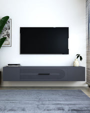 Móvel de TV – 150 cm x 33,2 cm x 29,6 cm – Antracite – MDF revestido de melamina
