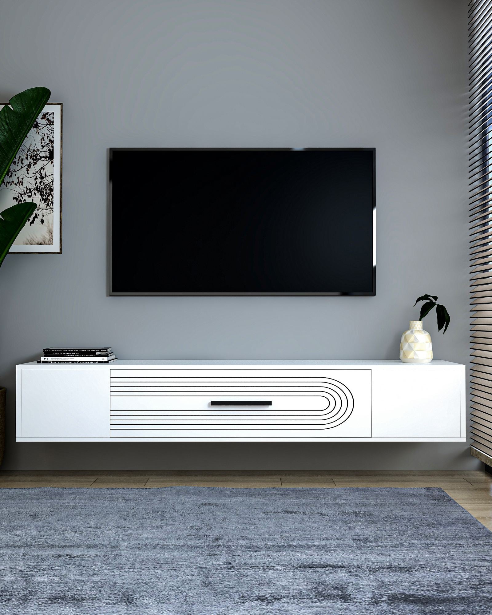 Móvel de TV – 150cm – Branco – MDF