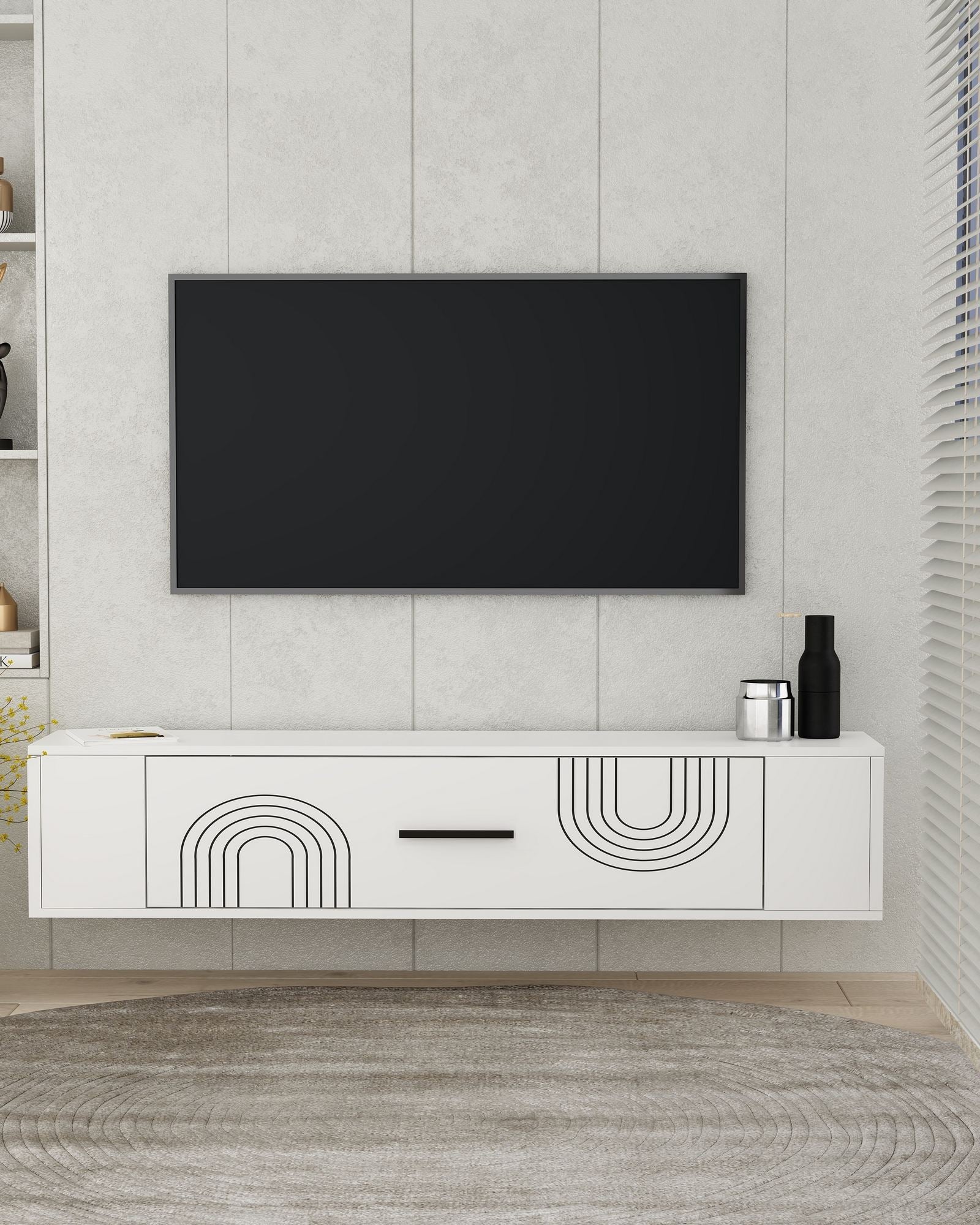 Móvel de TV – 120 cm – Branco – MDF