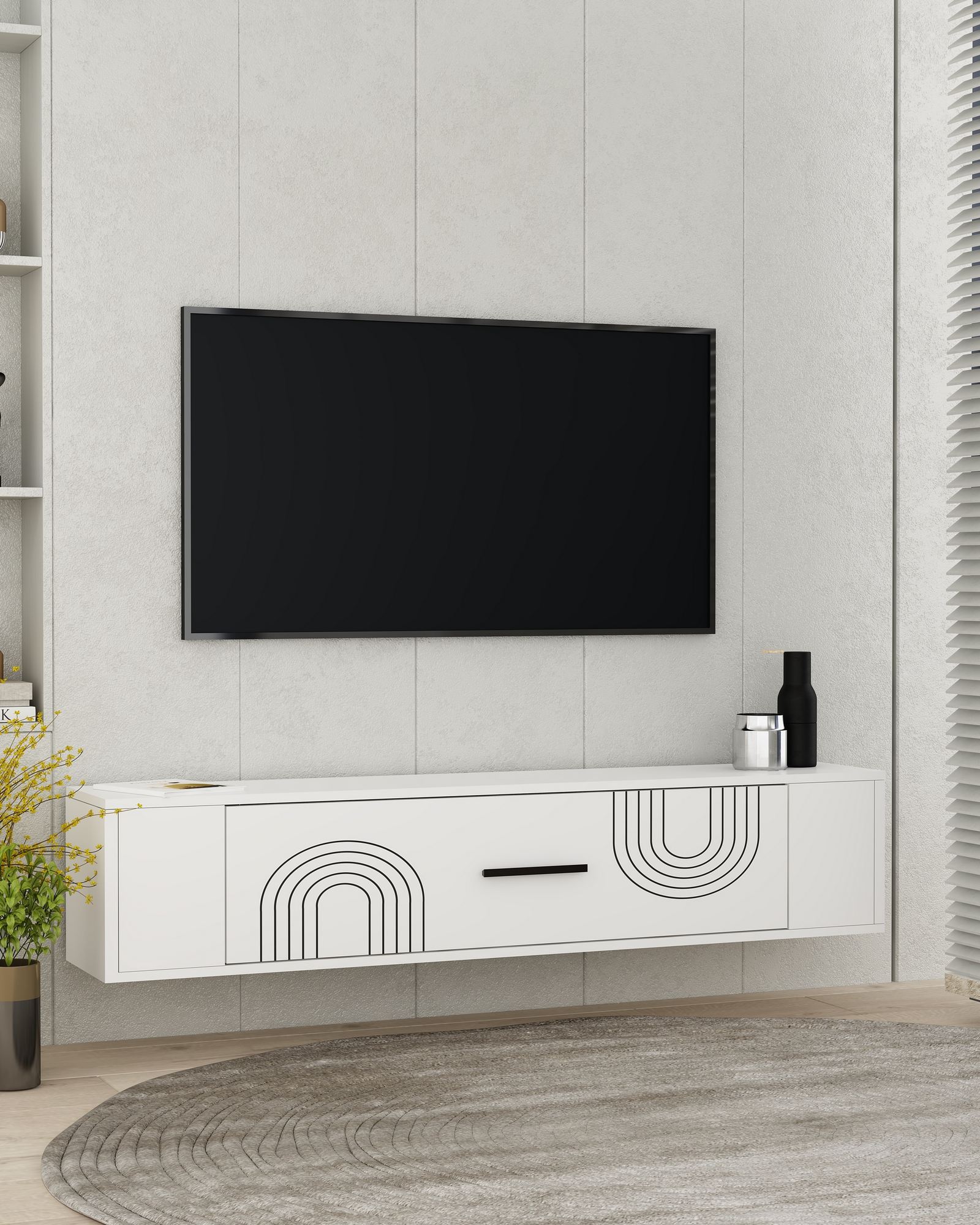 Móvel de TV – 120 cm – Branco – MDF