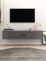Móvel de TV – 120 cm x 33,2 cm x 26,4 cm – Antracite – Aglomerado revestido de melamina