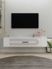 Móvel de TV – 120 cm x 33,2 cm x 26,4 cm – Branco – MDF