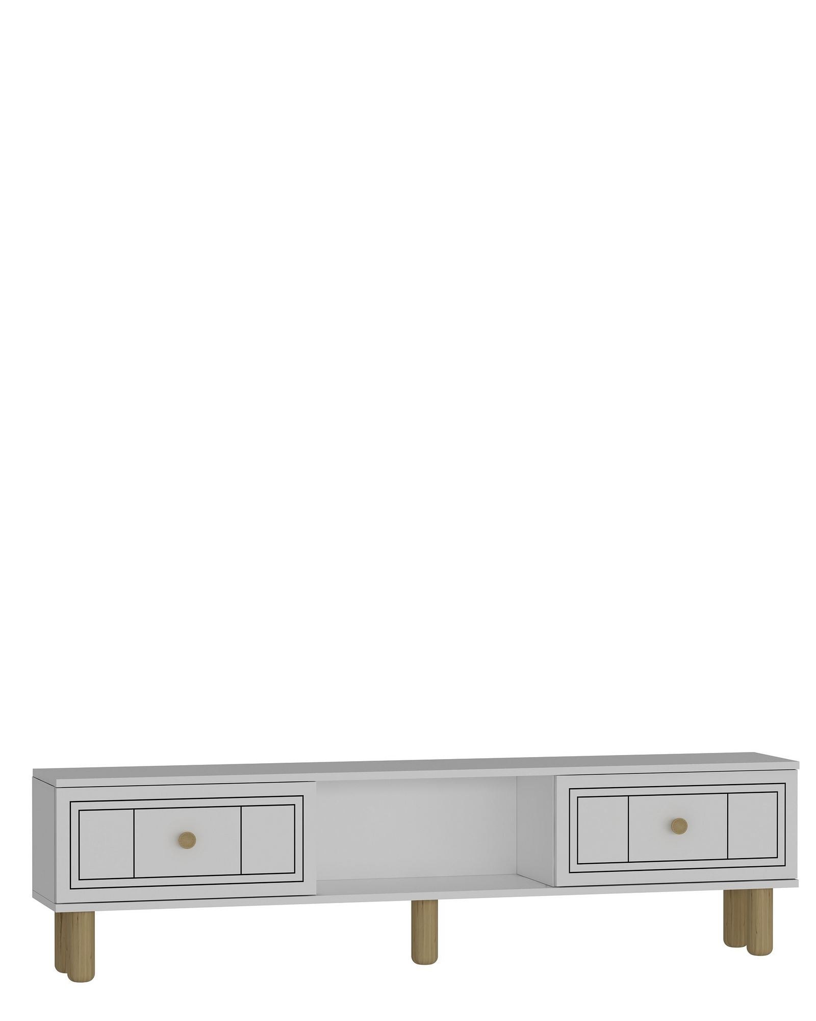 Móvel de TV – 150 cm x 40,6 cm – Branco – Aglomerado revestido de melamina