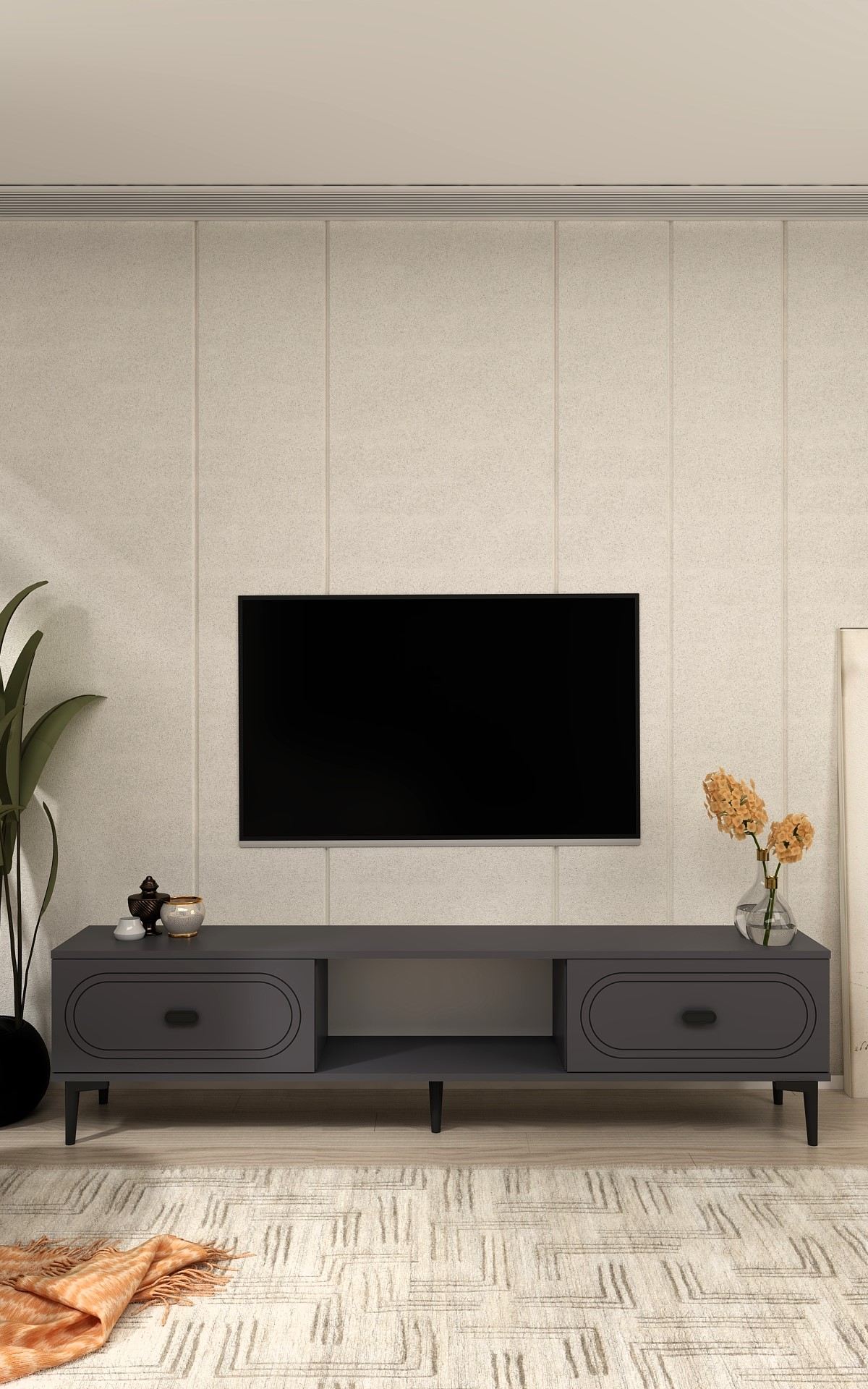 Móvel de TV – 150cm – Antracite – Aglomerado
