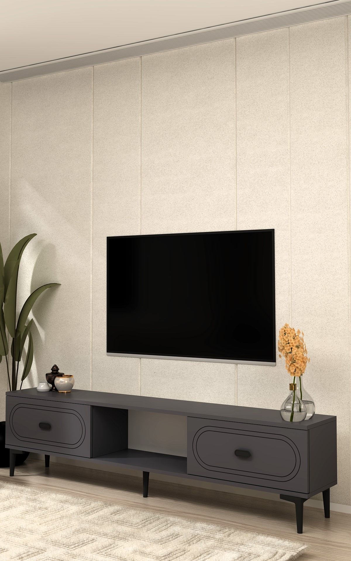 Móvel de TV – 150cm – Antracite – Aglomerado