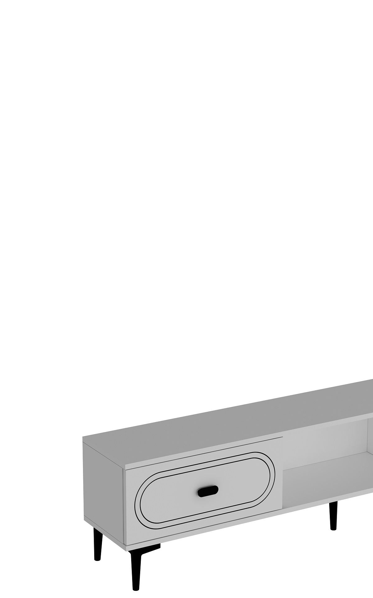 Móvel de TV – 150 cm x 40,6 cm – Branco – Aglomerado revestido de melamina