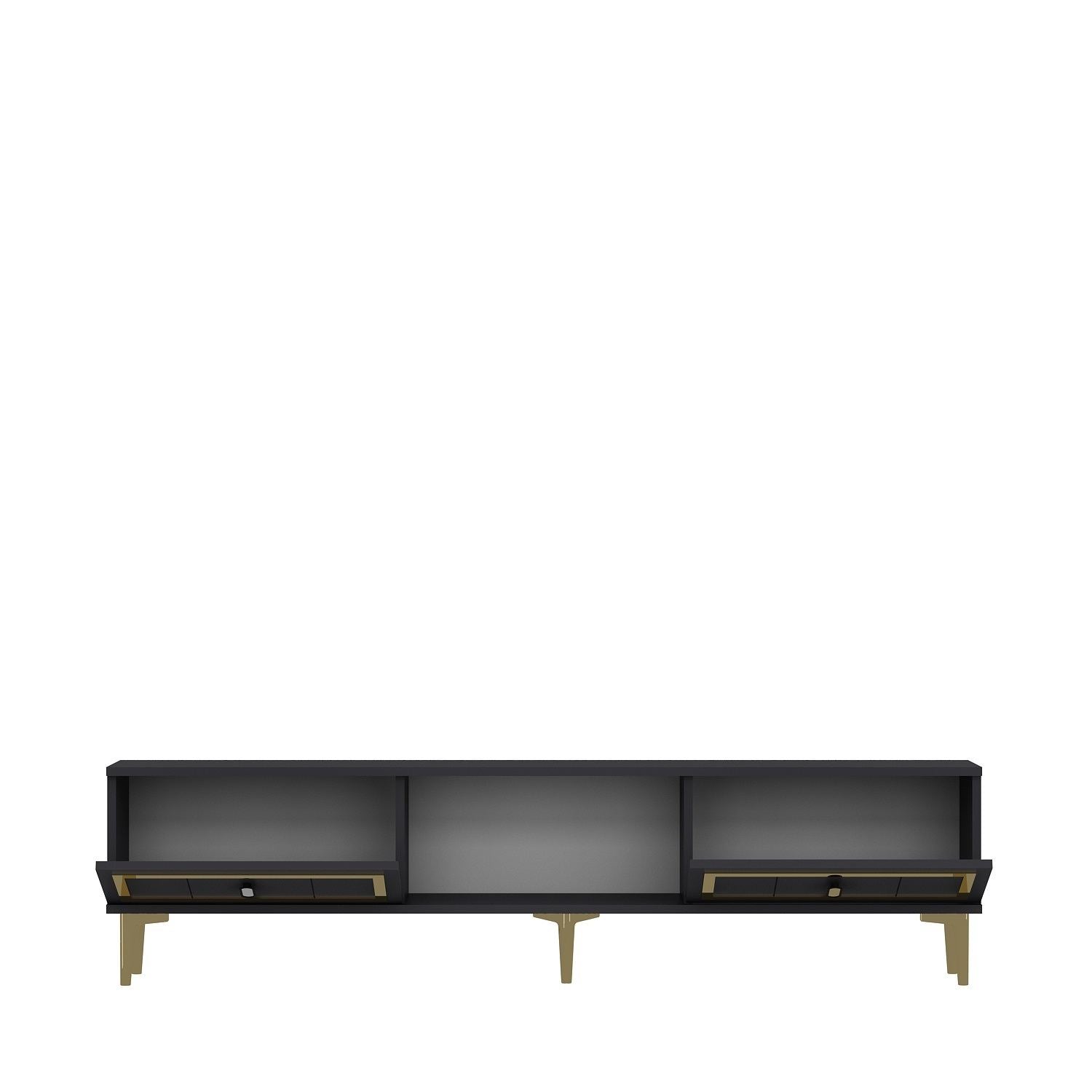 Móvel de TV – 150 cm – Antracite e Ouro – MDF