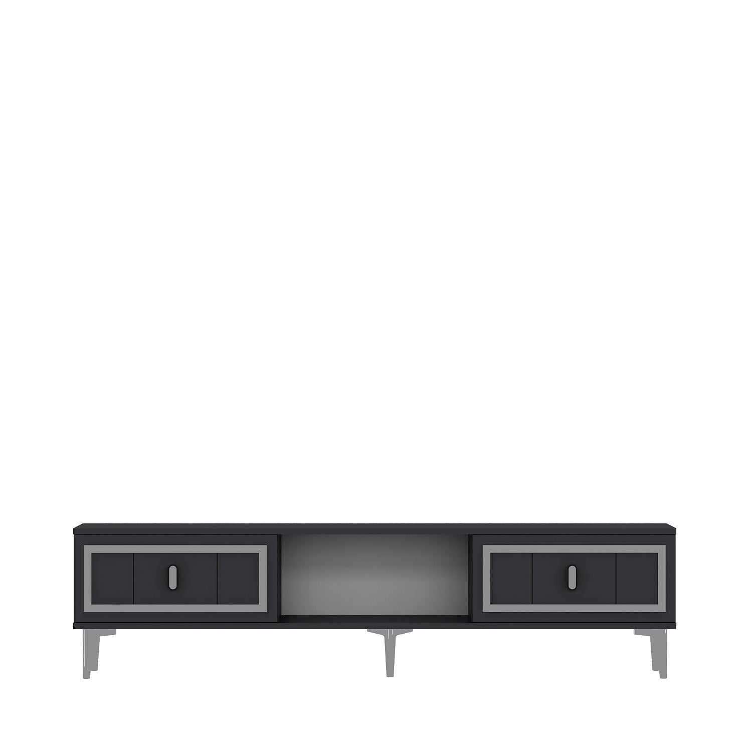 Móvel de TV – 150cm x 44,6cm x 29,6cm – Antracite e Prata – Aglomerado