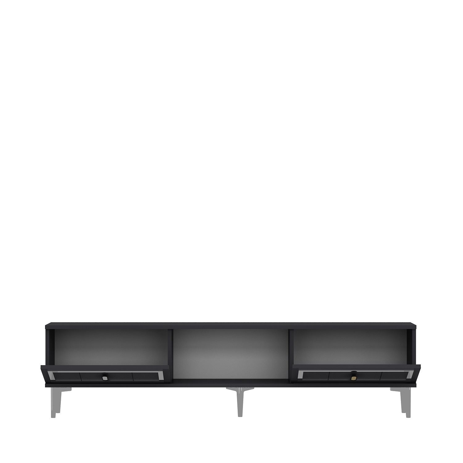 Móvel de TV – 150cm x 44,6cm x 29,6cm – Antracite e Prata – Aglomerado