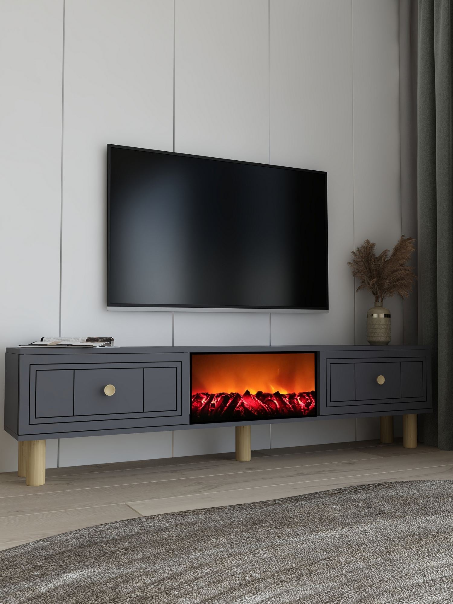 Móvel de TV – 150cm x 44,6cm x 29,6cm – Antracite – MDF