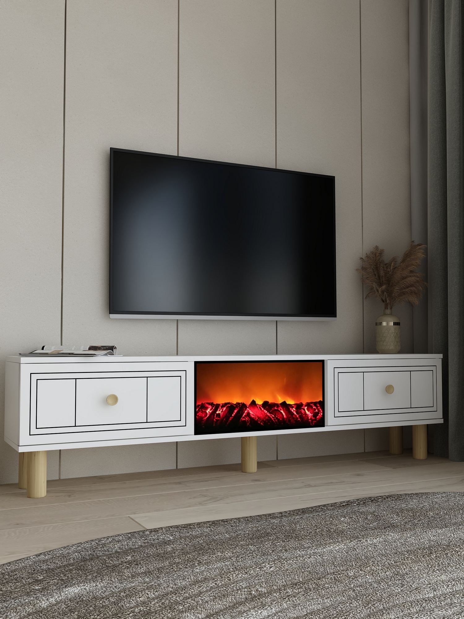 Móvel de TV – 150cm x 44,6cm x 29,6cm – Branco – MDF