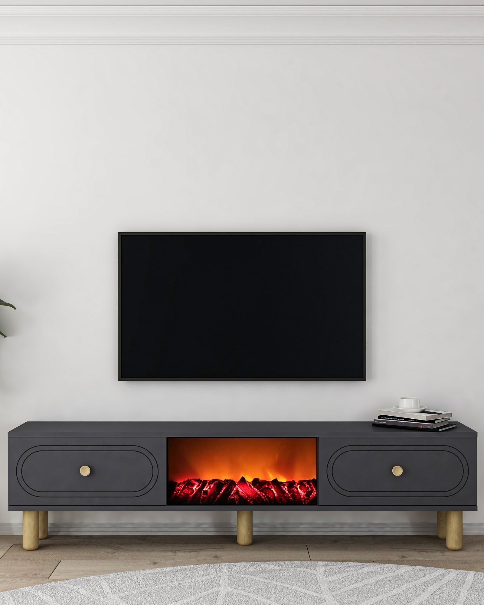 Móvel de TV – 150cm x 44.6cm x 29.6cm – Antracite – MDF