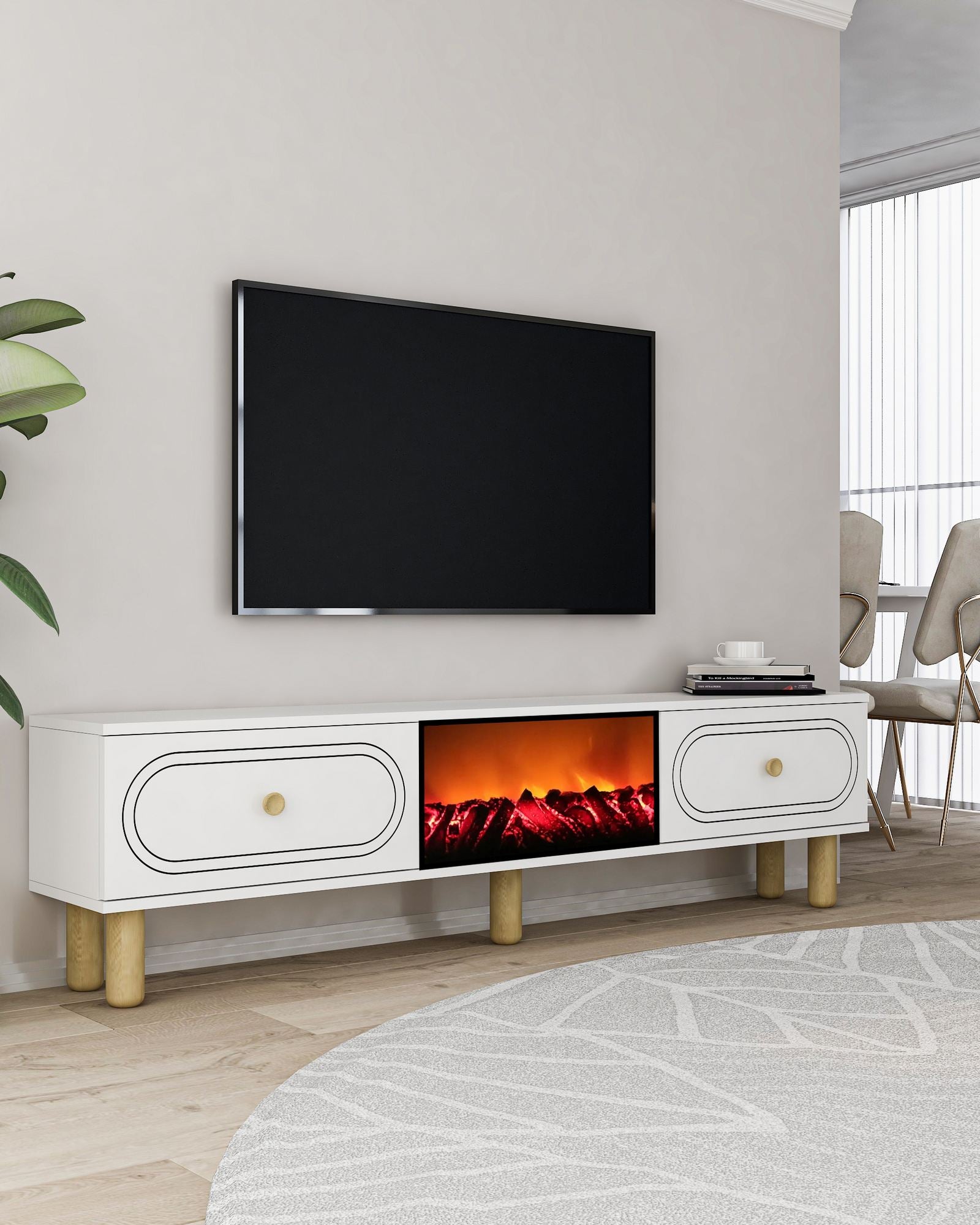 Móvel de TV – 150cm x 44,6cm x 29,6cm – Branco – MDF
