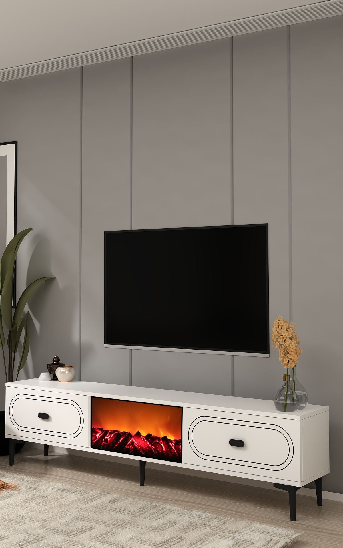 Móvel de TV – 150cm x 44,6cm x 29,6cm – Branco – MDF