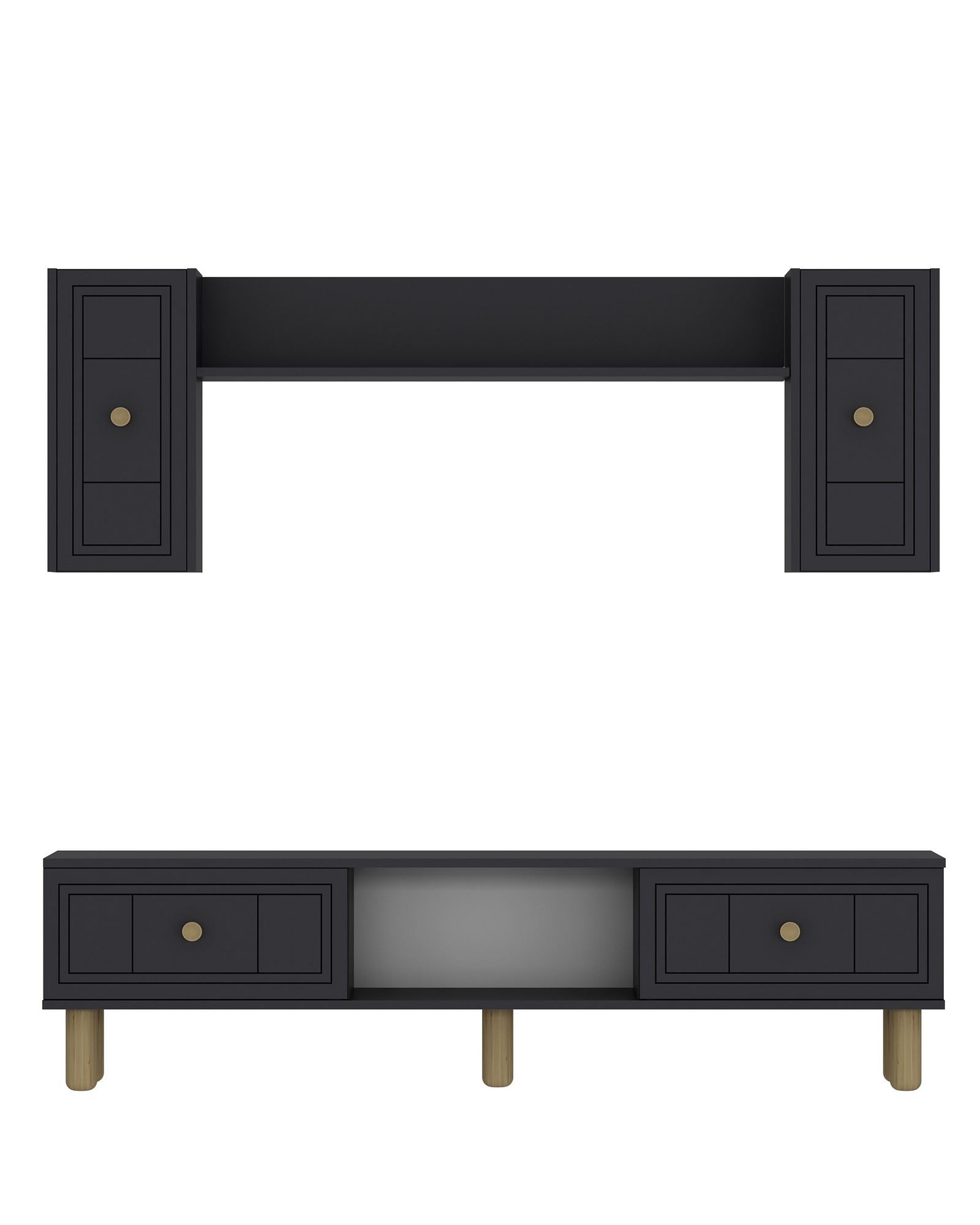 Móvel de TV – 150x44.6x29.6 cm – Antracite – Aglomerado revestido de melamina