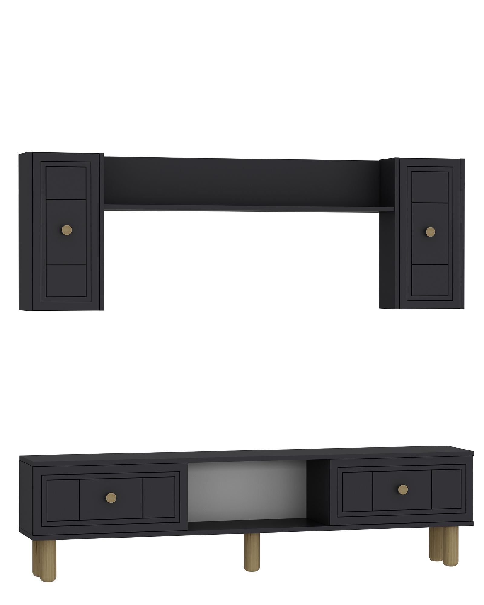 Móvel de TV – 150x44.6x29.6 cm – Antracite – Aglomerado revestido de melamina