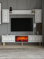 Móvel de TV – 150 cm x 44,6 cm x 29,6 cm – Branco – Painel de partículas
