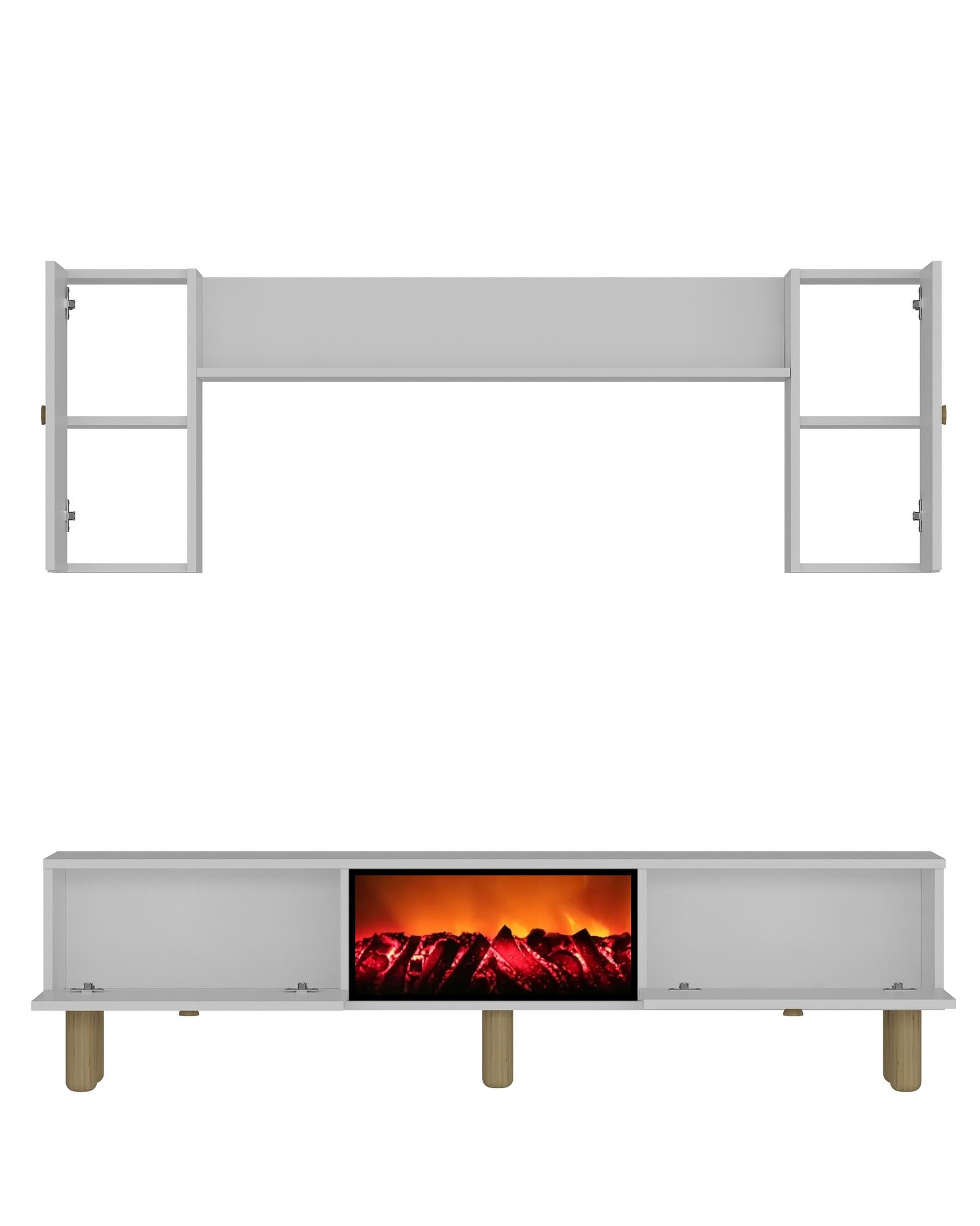 Móvel de TV – 150 cm x 44,6 cm x 29,6 cm – Branco – Painel de partículas