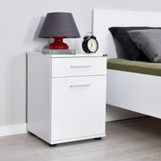 Mesa de cabeceira – 40 cm x 57 cm x 39 cm – Branco – Painel de partículas revestido a melamina
