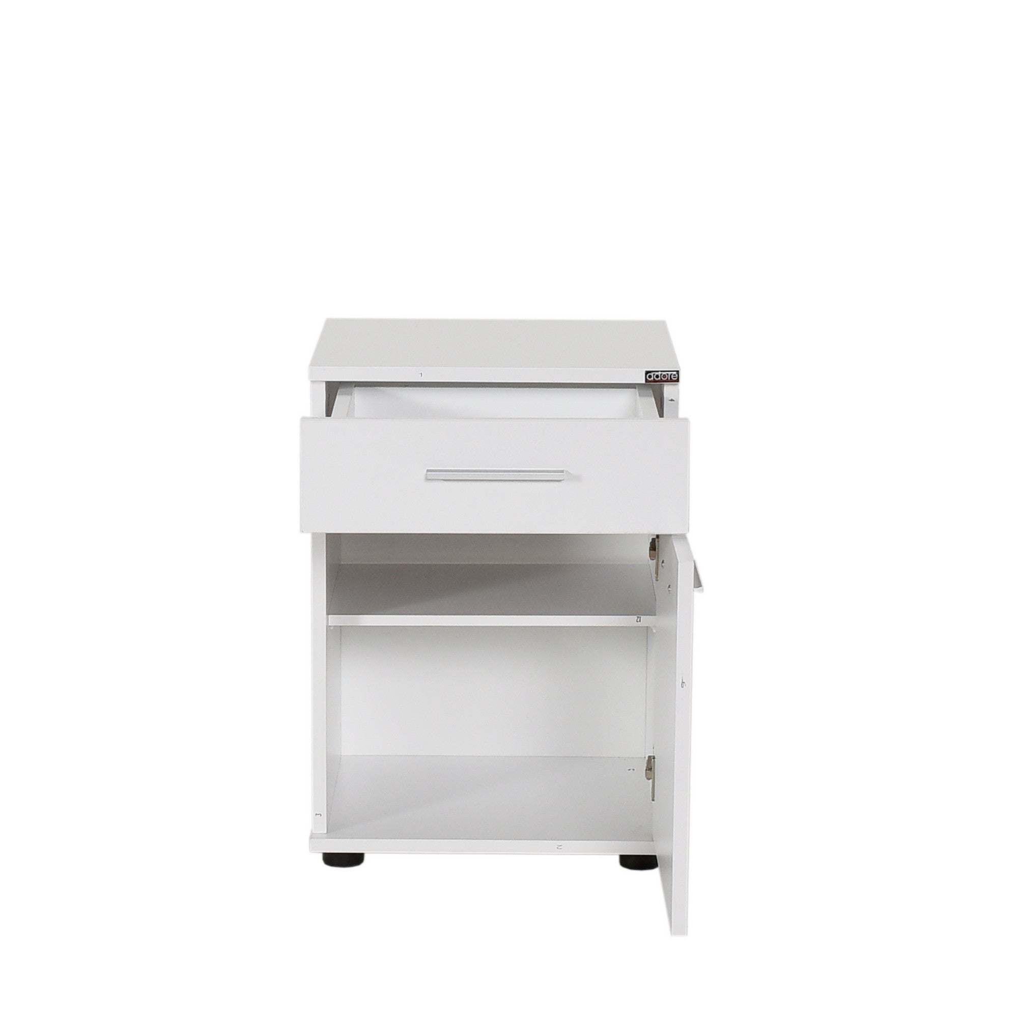 Mesa de cabeceira – 40 cm x 57 cm x 39 cm – Branco – Painel de partículas revestido a melamina