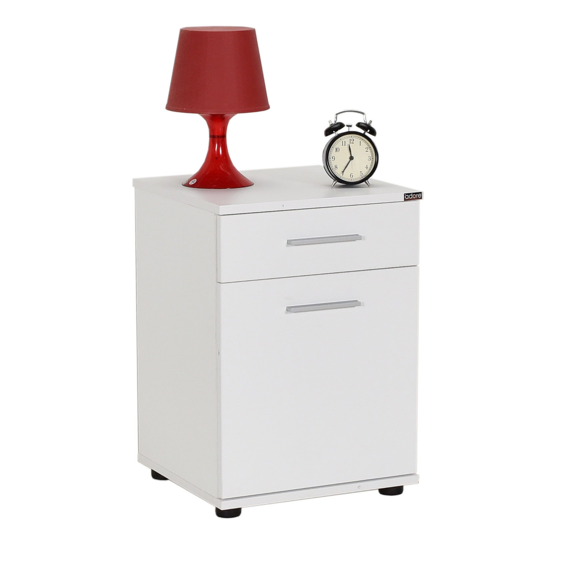Mesa de cabeceira – 40 cm x 57 cm x 39 cm – Branco – Painel de partículas revestido a melamina