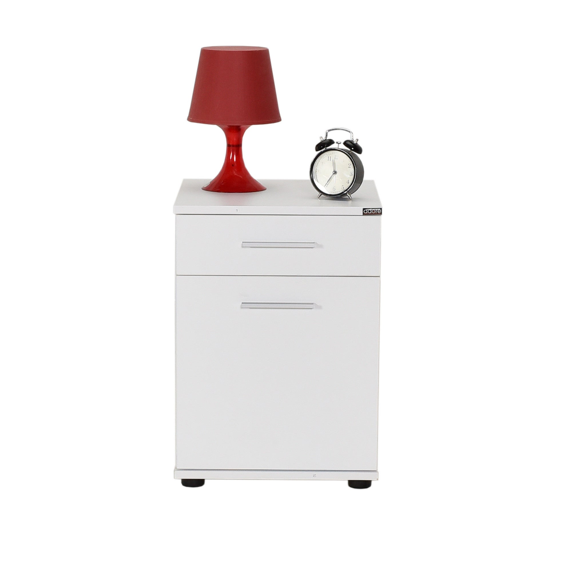 Mesa de cabeceira – 40 cm x 57 cm x 39 cm – Branco – Painel de partículas revestido a melamina