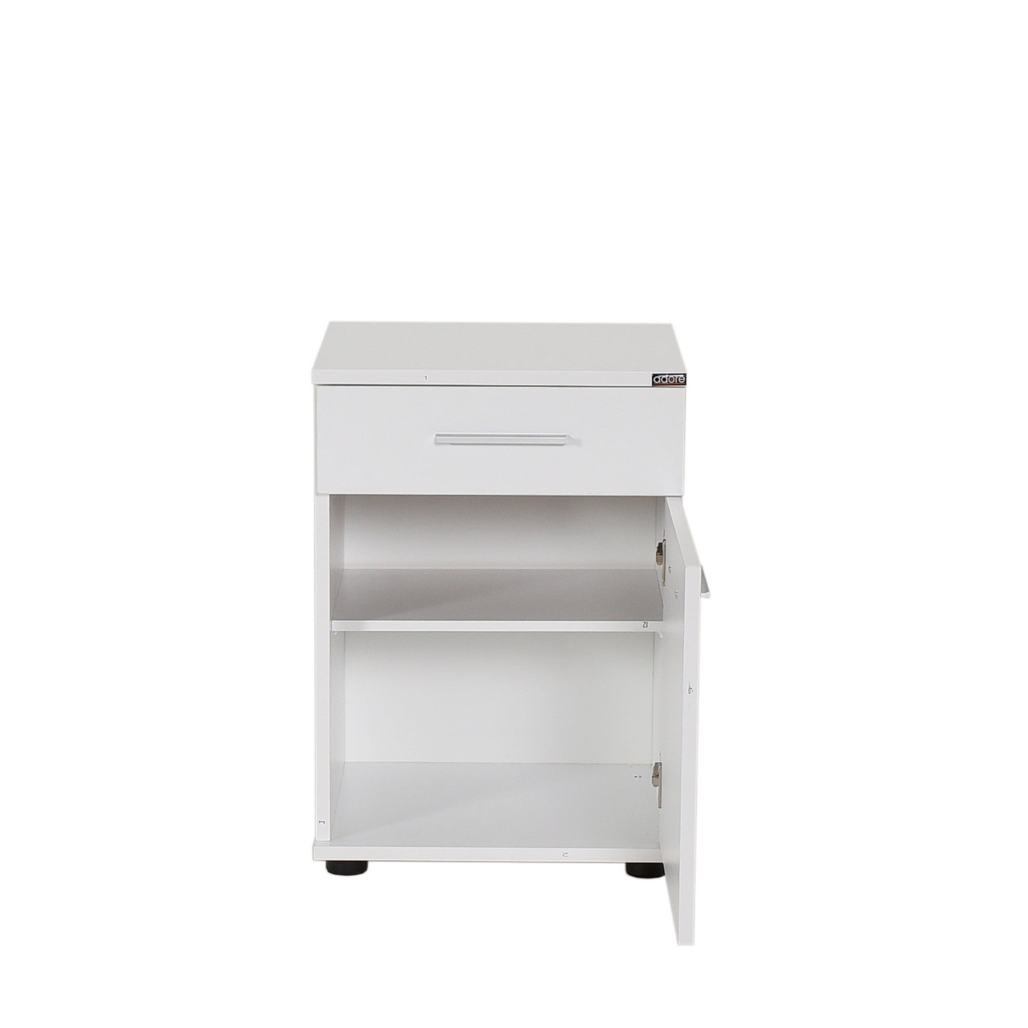 Mesa de cabeceira – 40 cm x 57 cm x 39 cm – Branco – Painel de partículas revestido a melamina