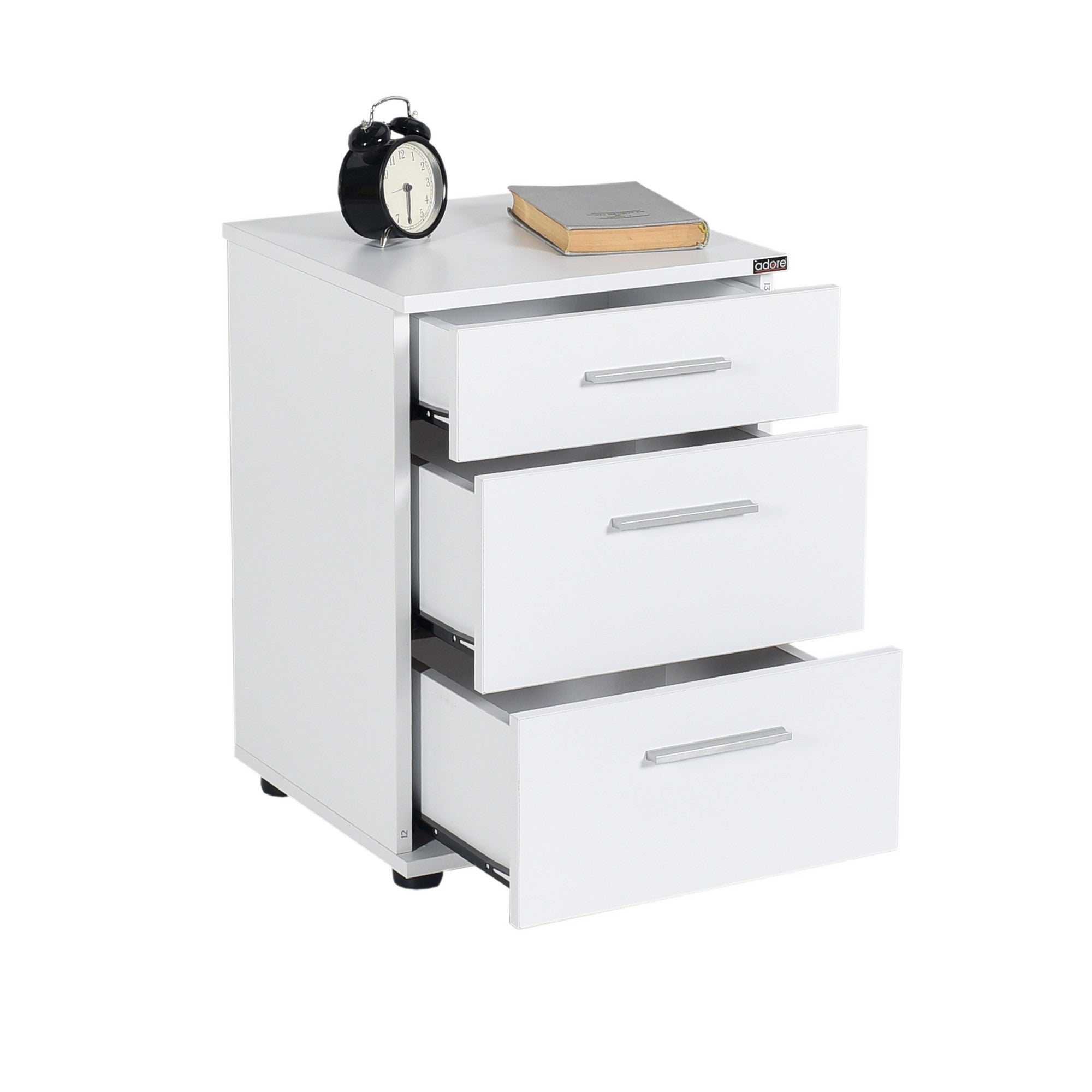 Mesa de cabeceira – 40x57x39 cm – Branco – Painel de partículas revestido a melamina