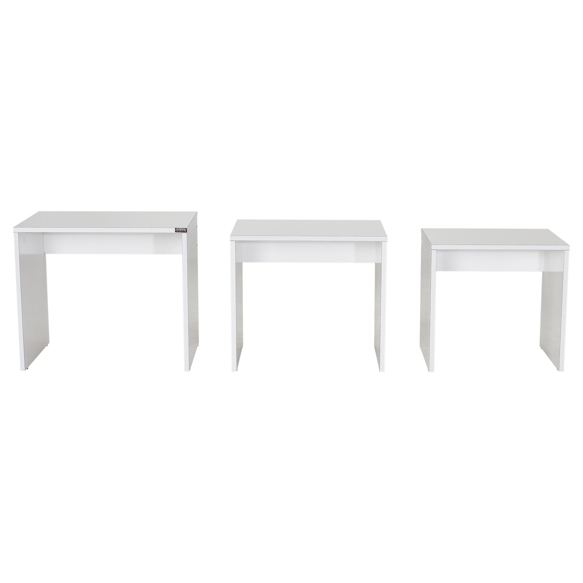 Mesa de Centro – 45 cm, 50 cm, 55 cm – Branco – Painel de partículas revestido a melamina