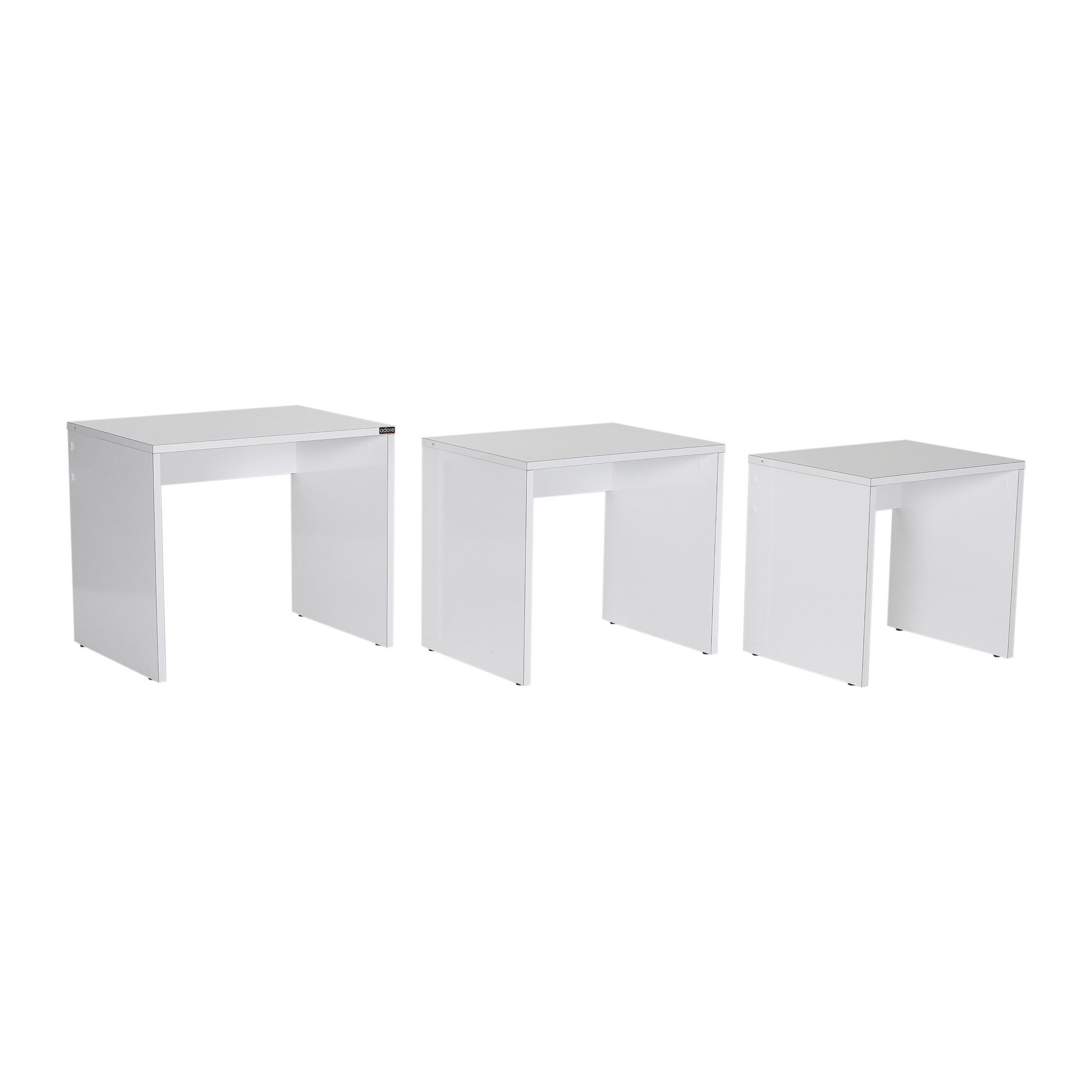Mesa de Centro – 45 cm, 50 cm, 55 cm – Branco – Painel de partículas revestido a melamina