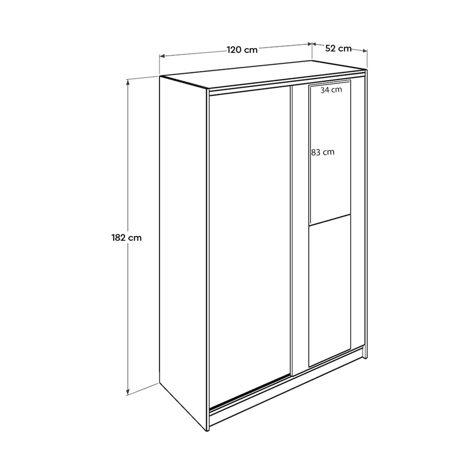 Guarda-roupa – 120cm x 187cm x 40cm – Sonomo – Painéis de partículas